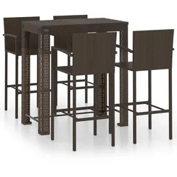 Helloshop26 - 5-teiliges Gartenbar-Set mit Armlehnen braunes Kunstharzgewebe 02_0014486