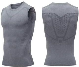 StayWell GFOUK MENIONIC Tourmaline Posture Corrector Vest For Men Ionic Shaping & Back Pain Relief Gray S