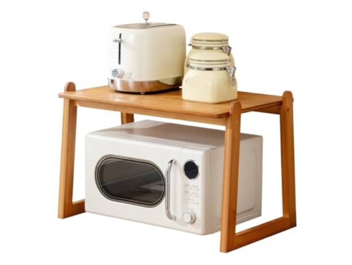 CVdrtyED Mikrowellenregal Küche Organizer Rack Lagerung Regal Mikrowelle Holz Ofen Halterung Werkzeug Haushaltsgeräte Küchenregal Stehend(80cm)