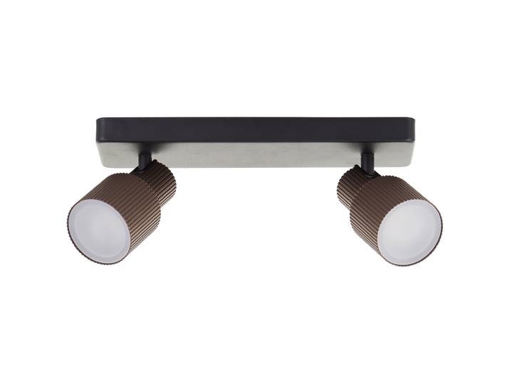 BRILLIANT Deckenstrahler Cadiz , schwarz (schwarz matt, bronzefarben gebürstet), 2, H: 16cm, 1 Stk., Leuchten, 350 lm, 3000K, dimmbar, schwenkbar, Aluminium, Deckenstrahler