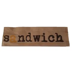 Braune Kraft-Sandwichbeutel 33 g mit Druck - 10 + 5 x 32 cm (1000 Stück)