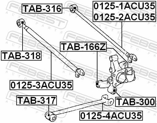 Febest Lagerung, Lenker Tab166z Hinterachse Für Byd Toyota