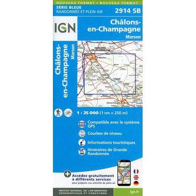 Châlons-en-Champagne. Marson 1:25 000, Karte von Collectif Ign, IGN Frankreich, 978-2-7585-4893-5
