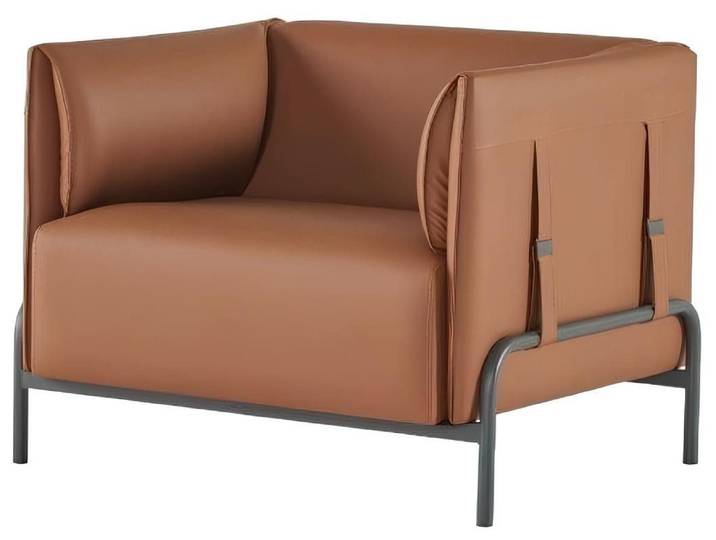 JVmoebel Loungesessel Brauner Sessel mit Edelstahlfüßen für modernes Wohnen (Sessel), Made in Europa