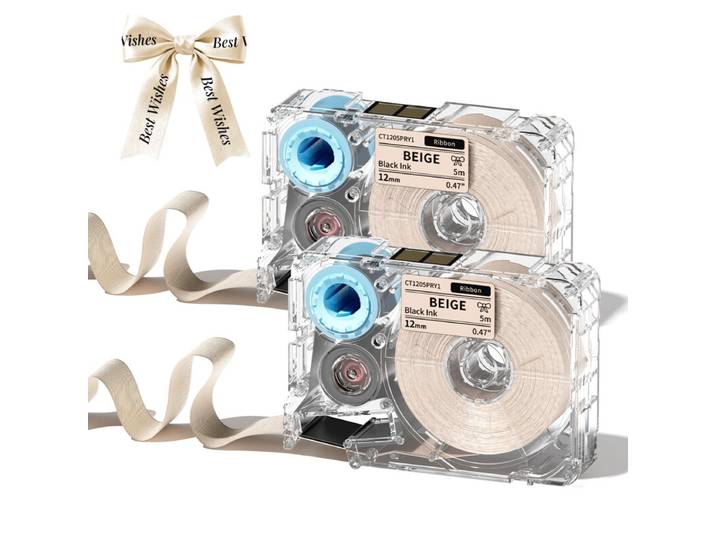 Phomemo Ruban adhésif thermique pour A30/P15, 2 rubans/lot, pour emballage cadeau, emballage de fleurs, décoration d'intérieur, Beige