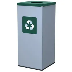Hardwex Wertstoffsammler eckig, grüner Deckel, 60 l