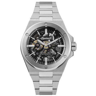Automatikuhr INGERSOLL "The Baller", silber (silberfarben, schwarz), Armbanduhren, Herren, silberfarben, Automatikuhr, Armbanduhr, Herrenuhr, Mechanische Uhr, Edelstahlarmband, analog