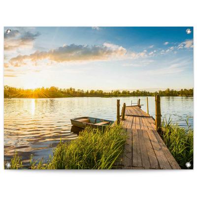 Poster REINDERS "Sonnenaufgang", blau (farbe bild(er): blau), B:80cm H:60cm T:0,1cm, Leinwand, Bilder, Poster, Outdoor für Garten oder Balkon