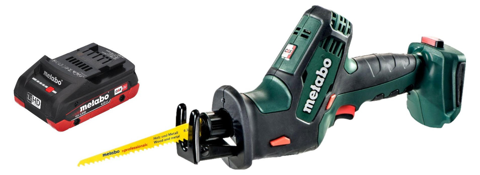 Metabo SSE 18 LTX Compact accu reciprozaag 18 V met 1x 4,0 Ah LiHD accu