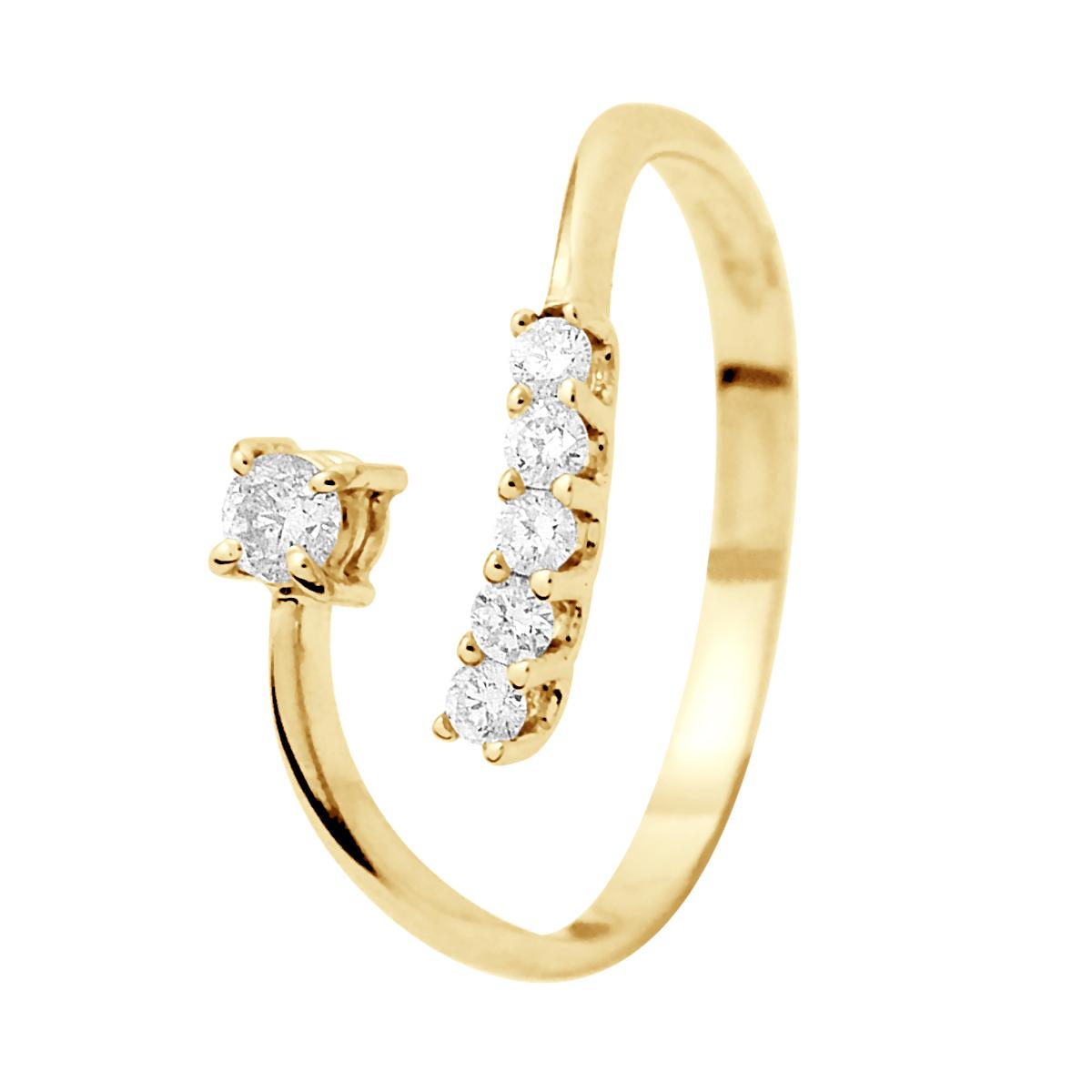 Sieraden ring Diamonds 0,15 Cts Yellow Gold