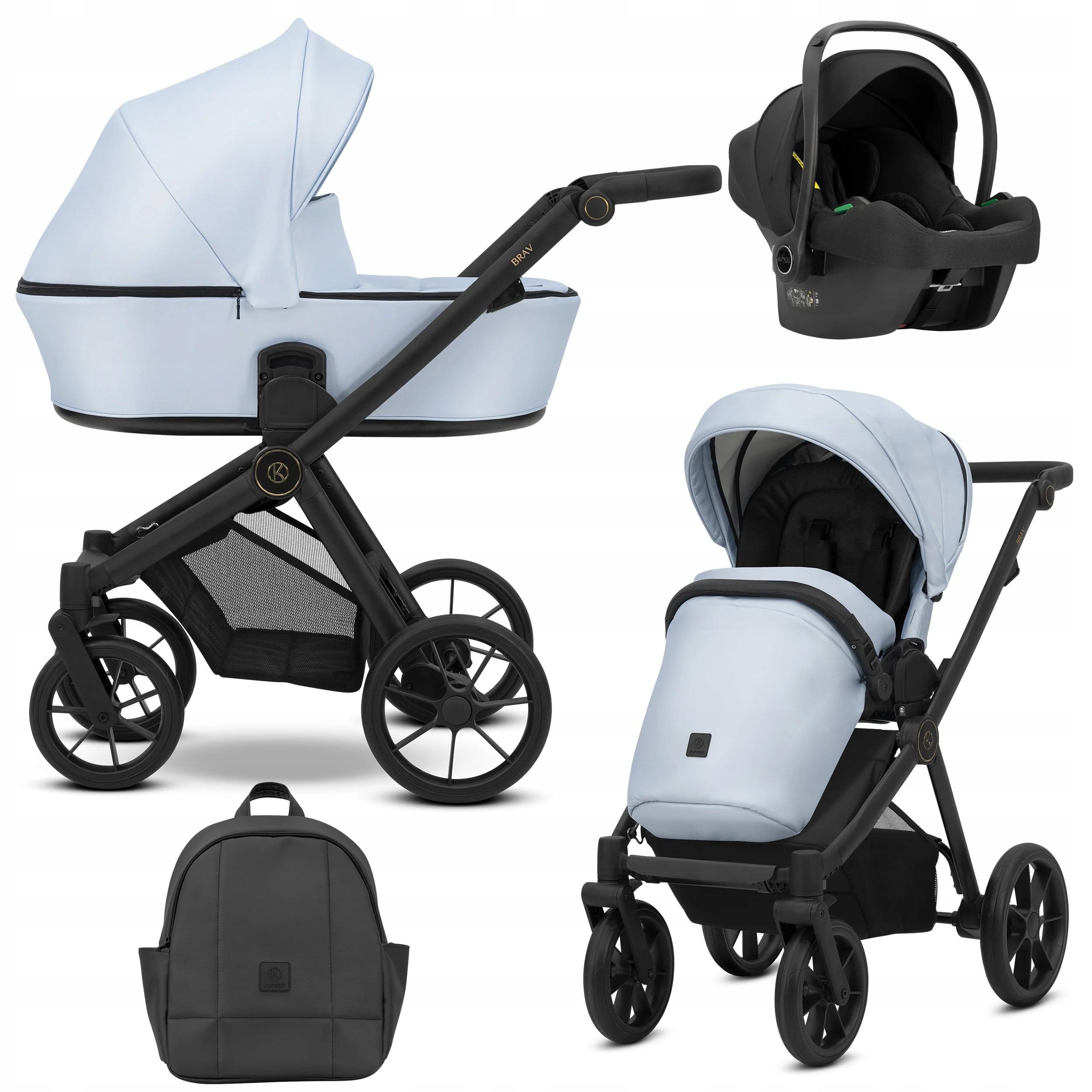 Kunert Brav 3-in-1 Kombikinderwagen Hellblau mit Babyschale