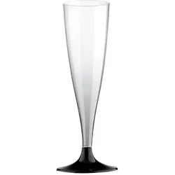 432 Mehrweg Sektgläser Wein 140 ml Wiederverwendbar Kunststoff unzerbrechlich transparent schwarz Sektflöte