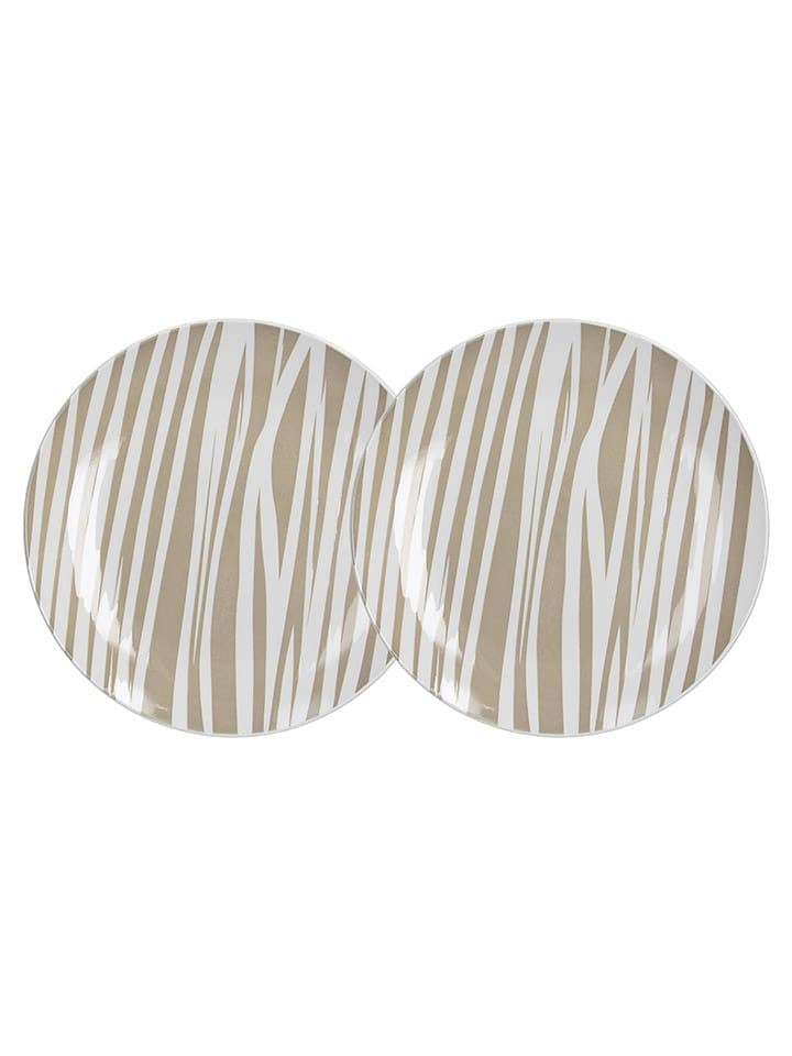 Tognana 2er-Set: Dessertteller in Beige/ Weiß - Ø 19 cm - onesize