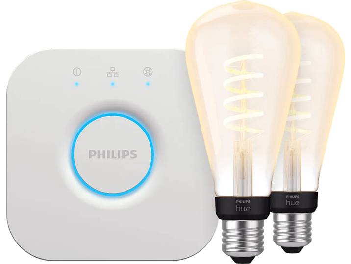 Philips Hue Filament White Ambiance Edison XL 2-Pack + Bridge