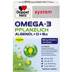 DOPPELHERZ Omega-3 pflanzlich system Kapseln 60 St