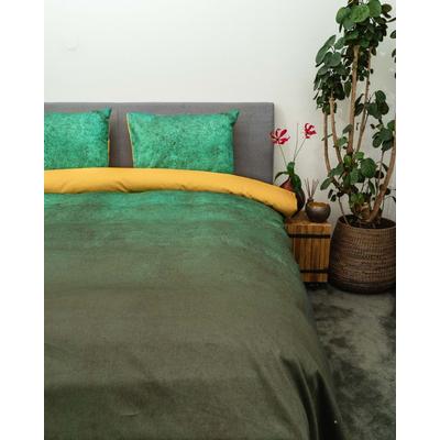 Bettwäsche KAYORI "Shima", grün, B/L: 155cm x 220cm, 1 Stk., 1 Stk., Mako-Satin, B/L: 80cm x 80cm, 2 Stk., Mako-Satin, Obermaterial: 100% Baumwolle, Bettwäsche, Bettwäsche, Hergestellt aus GOTS-zertifizierter Bio-Baumwolle