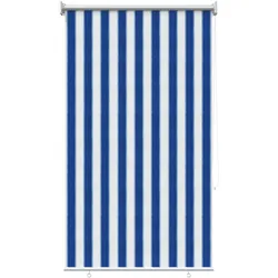 vidaXL Außenrollo 90% UV-Block Blau-weiß gestreift 80 x 140 cm HDPE