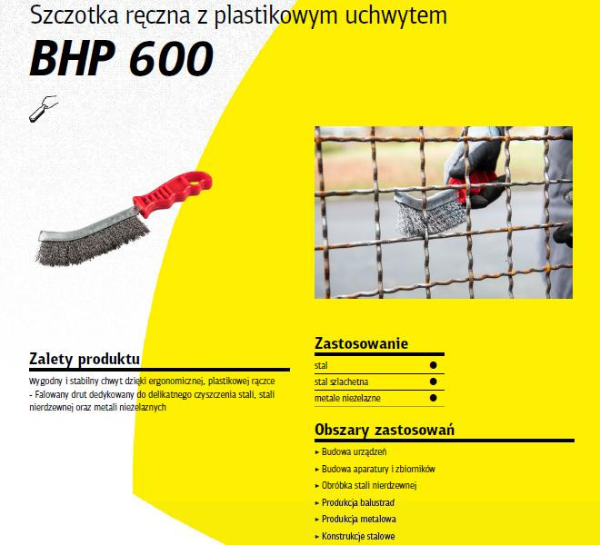 Klingspor Handborstel BHP600 met plastic handvat en messingdraad