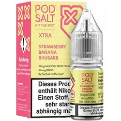 Strawberry Banana Rhubarb NicSalt Liquid by Pod Salt Xtra 10ml / 10mg