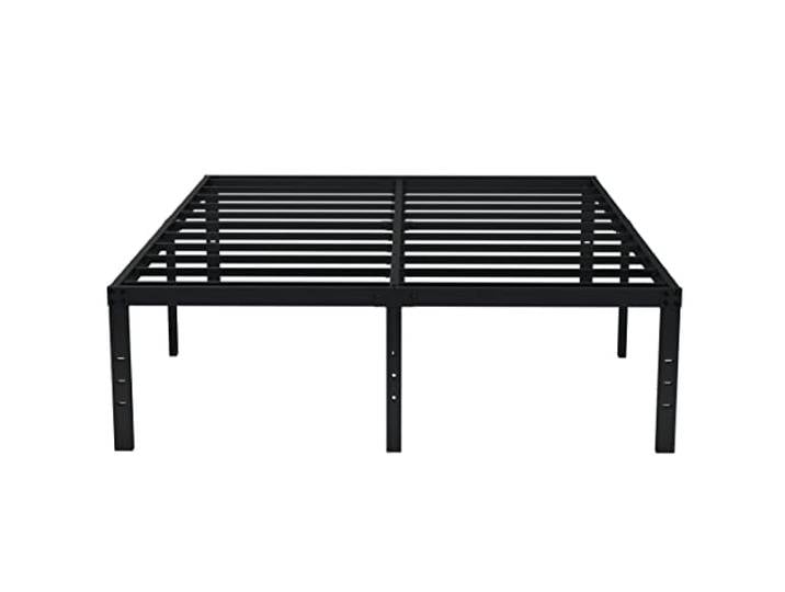 EMODA California-King-Bettgestell, hoch, mit großem Stauraum, 45,7 cm Cal King Plattform aus Metall, robust, kein Boxspringbett erforderlich, geräuschfrei, schwarz