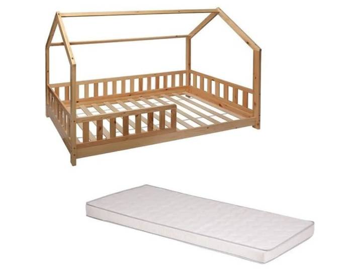 Lit Cabane Enfant 90 x 190 cm avec MATELAS