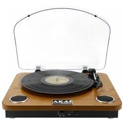 Akai ATT-11BTN Retro (Vollautomatisch), Plattenspieler, Mehrfarbig, Schwarz, Transparent, Braun