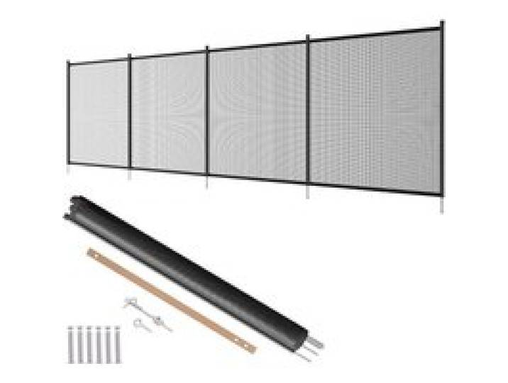 VEVOR Clôture de Piscine, Barrière de Piscine Creusée 1,21x3,66 m Clôture Amovible de Sécurité Pliable Tige en Aluminium Tissu Maille PVC Teslin 340 g/m² pour Protection Enfants Animaux Domestiques
