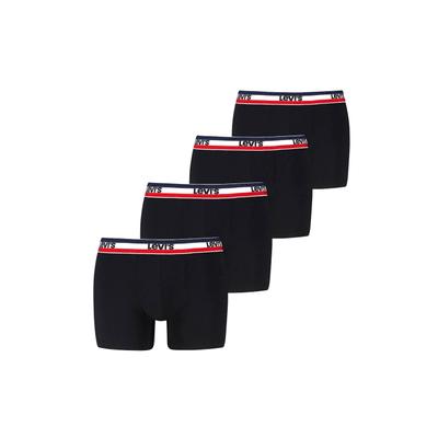 Boxershorts LEVI'S "Boxershort Sportswear Logo Boxer Brief 4P 4er Pack", Herren, Gr. L, schwarz, Obermaterial: 95% Baumwolle CO. 5% Elasthan EL., Unterhosen