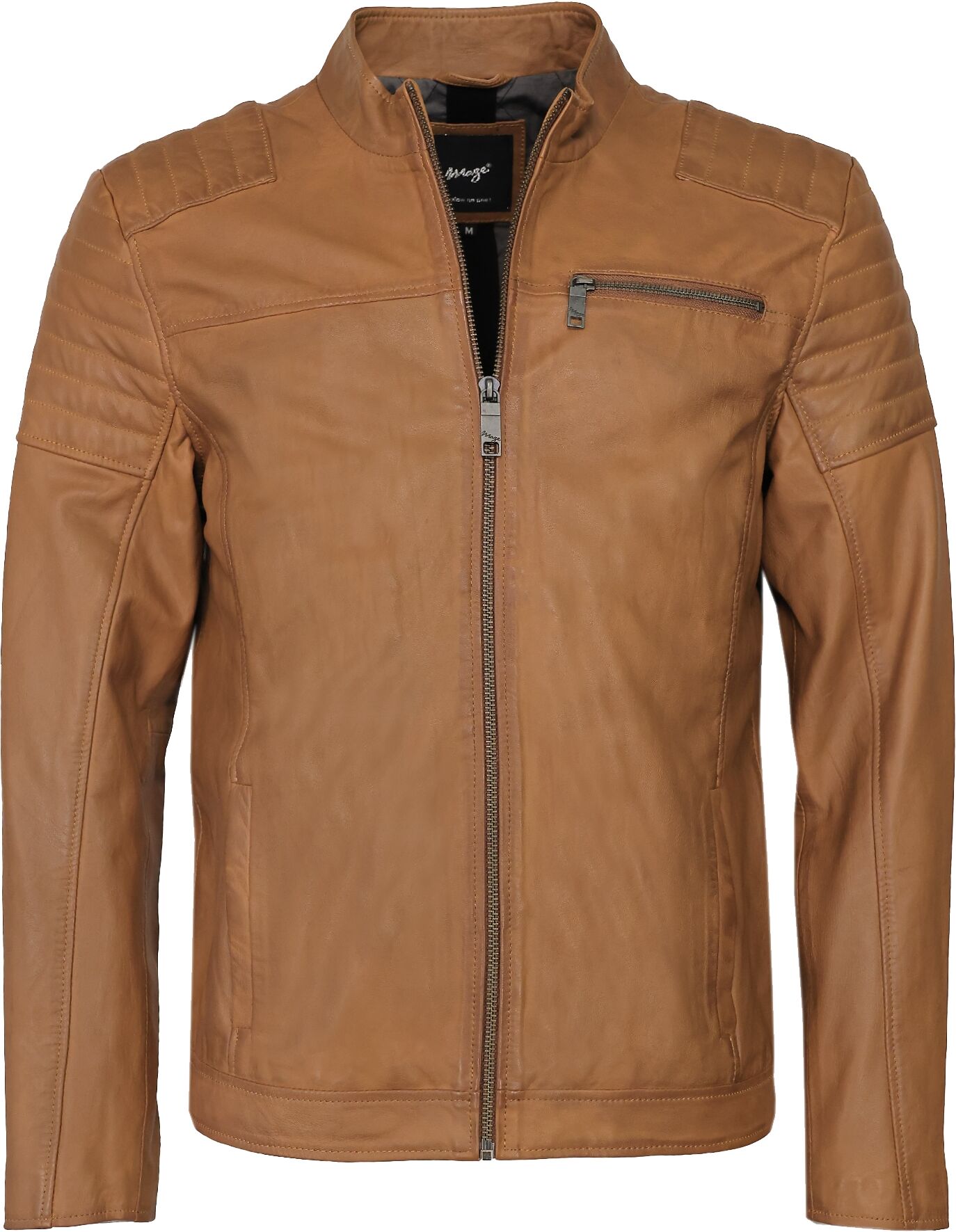 Lederjacke MAZE "Lederjacke Rocha", Herren, Gr. S, braun (cognac), Obermaterial: 100% Lammleder LEL. Futter: 100% Baumwolle CO., Jacken Lederjacke