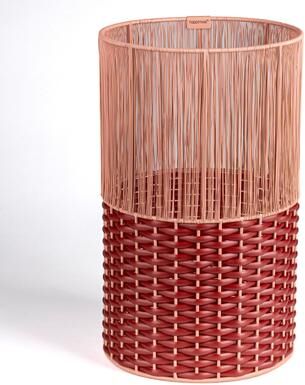 happimess Harper Modern 4.13-Gallon 2-Tone Faux Wicker Cylinder Waste Basket