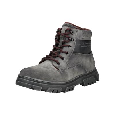 Schnürstiefelette BUGATTI "bugatti Stiefelette Lederimitat", Herren, Gr. 44, grau, Lederimitat, Schuhe Schnürstiefelette