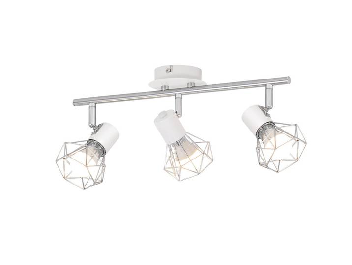 ZMH Strahler Myxphork 20/9.5/49 cm, Weiß, Metall, E14, 20x9.5x49 cm, Lampen & Leuchten, Innenbeleuchtung, Spots & Strahler, Deckenspots
