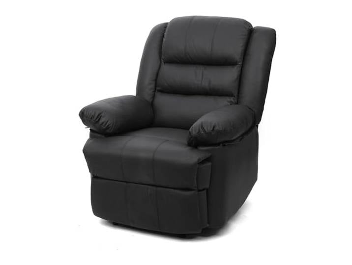 Mendler Fernsehsessel HWC-G15AM Leder + Kunstleder 101x87x100cm - schwarz Relaxsessel, Liege, Sessel