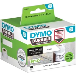 Dymo, Etikettenrolle, LW-Kunststoff-Etiketten, 2 Rollen a 450 Etiketten