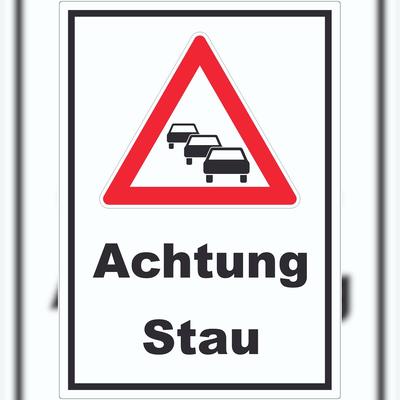 HB-Druck Aufkleber Achtung Stau A2 (420x594mm)