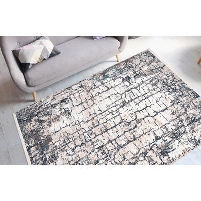 Teppich ME GUSTA "Akropolis 125", blau (grau, blau), B:160cm H:12mm L:230cm, Polyester, Teppiche, Teppich, flacher Teppich mit Baumwollrücken, attraktiver Vintage-Look