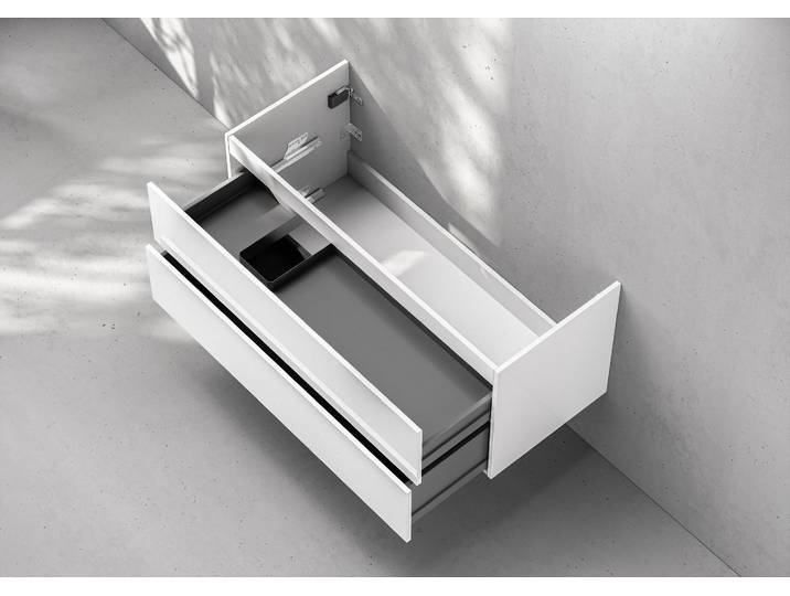 Unterschrank Intarbad Deluxe als Zubehör für Waschtisch Laufen Kartell 120cm mit Ablage rechts