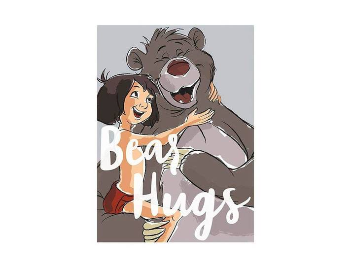 Bild KOMAR Bear Hug , bunt (farbe bild(er): bunt), B:30cm H:40cm, Holz, Papier, Bilder, Bild, Wandbild zur Dekoration im Kinderzimmer - ohne Rahmen