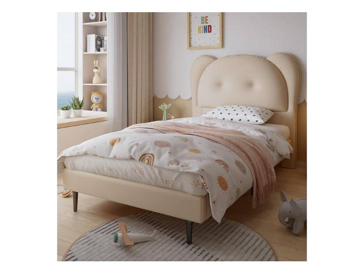 LuxusKollektion Kinderbett Polsterbett Tierform 90x200cm Beige