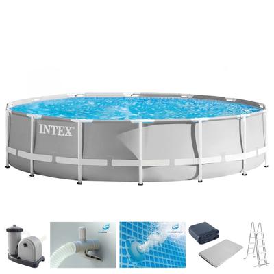 Framepool INTEX "Prism Frame™", grau, H:132cm Ø:610cm, Schwimmbecken, 5-tlg., ØxH: 610x132 cm