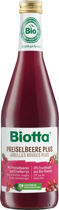 Biotta Bio Preiselbeer Plus Saft 500 ml