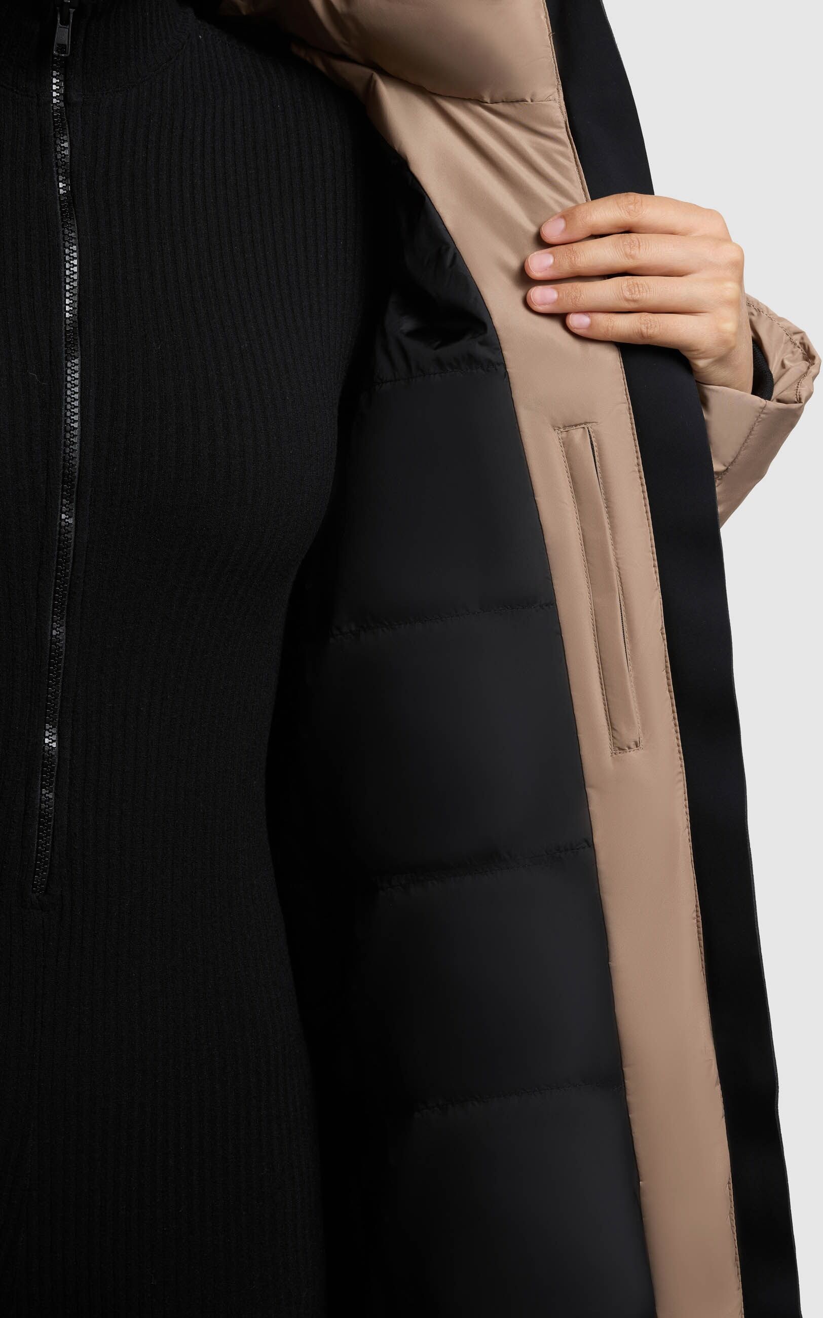 Steppmantel KHUJO "LINARI", Damen, Gr. M (38), cookie beige, Steppware, Obermaterial: 100% Polyester. Futter: 100% Nylon. Wattierung: 100% Polyester, unifarben, ca. Mitte Wade, elastischer Bund, Mäntel Steppmantel, innenliegender Stehkragen, elastische Bü