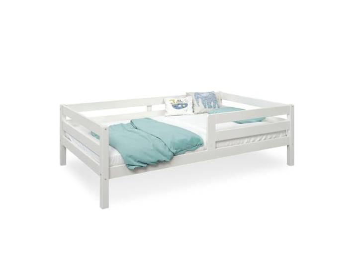 Ehrenkind® Kinderbett Sona aus massivem Kiefernholz Weiß 90x200 cm mit Rausfallschutz