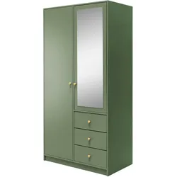 DREHTÜRENSCHRANK Solea Lux mit 2 Türen und 3 Schubladen, Grün
