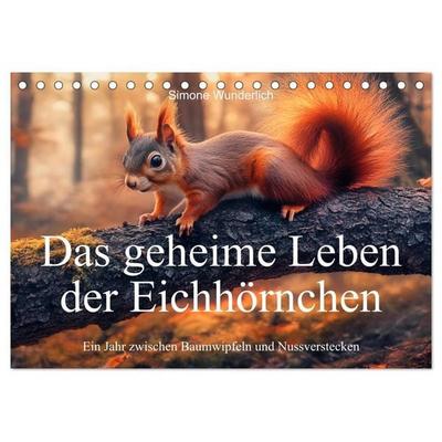 Das geheime Leben der Eichhörnchen - Ein Jahr zwischen Baumwipfeln und Nussverstecken (Tischkalender 2027 DIN A5 quer), CALVENDO Monatskalender