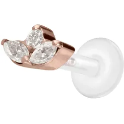 PTFE Labret mit Innengewinde + Titan-Aufsatz LOTUSBLÜTE