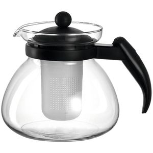 Montana Tee-Kanne Duo 057839, Glas, mit Sieb, schwarz, 1,4 l