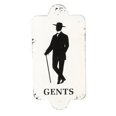 Metallbild AMBIENTE HAUS "Gentlemen 28x14cm", gold (farbe bild(er): antik), B:14cm H:28cm T:1cm, Metall, Bilder, mit Schriftzug Gents für WC-Tür
