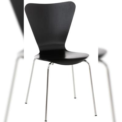DELUKE Besucherstuhl BERLIN - Holz Schwarz 45x49x85 cm | Besucherstühle Konferenzstuhl Wartezimmerstuhl Bürostühle Bürostuhl Konferenzraum Wartezimmer