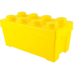 LEGO 2 Aufbewahrungsboxen Mittelgross Gruen + Gelb mit Deckel Stapelbar (LEGO Classic)